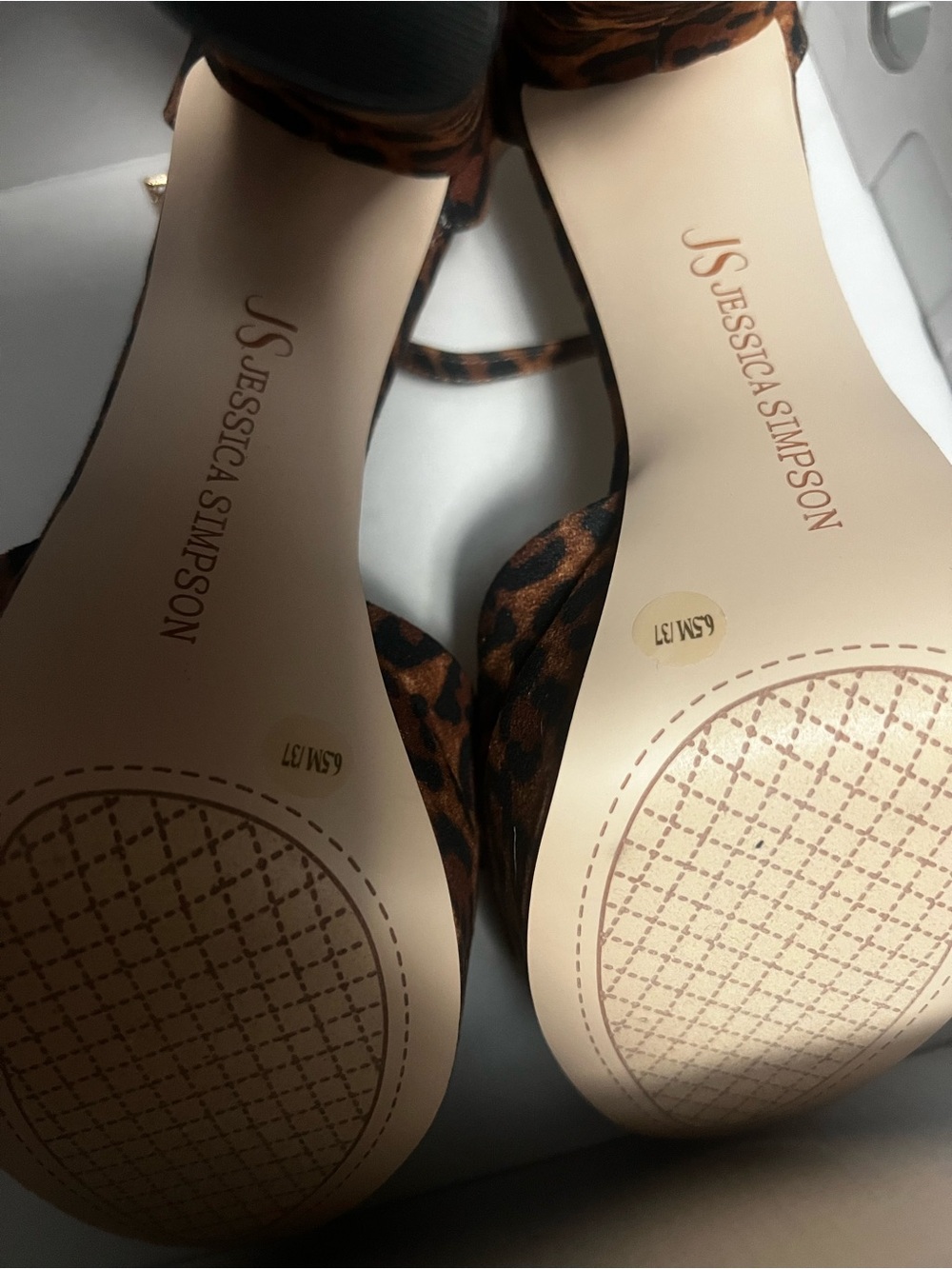 Jessica Simpson Leopard Print Ankle-Strap Sandals - Brown